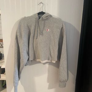 Champion gray cropped hoodie